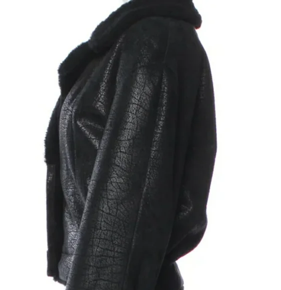 NWOT MARC JACOB'S BLACK π€ SHORT SHEARLING JACKET SZ MEDIUM ..... - Picture 7 of 11